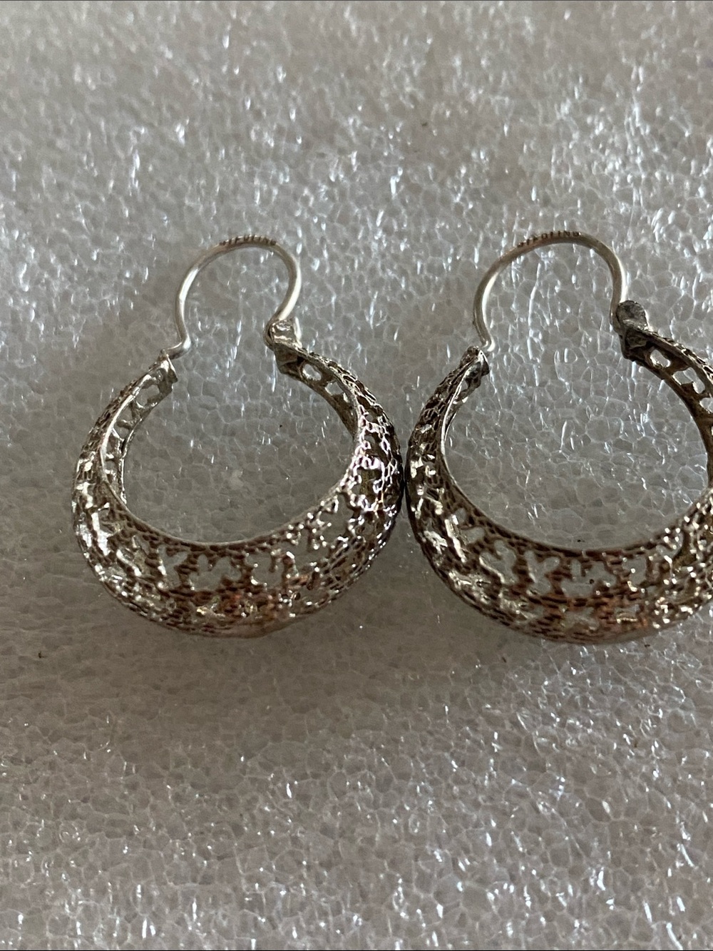 Sterling Silver Filigree Hoop Earrings - Elegant Women's Jewelry